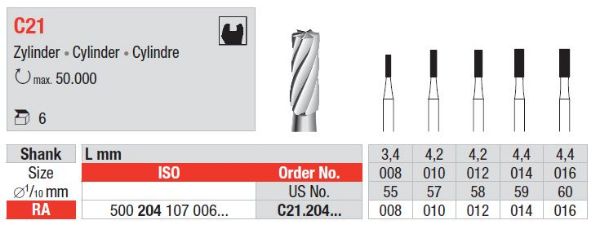 Metallbor C21 RA 010