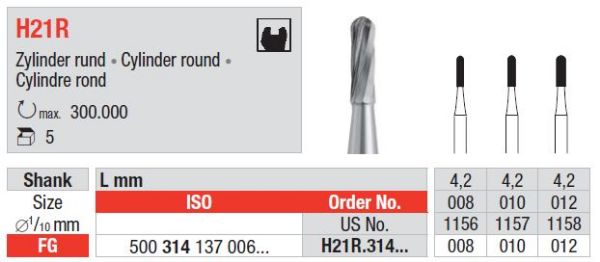 Metallbor H21R FG 012