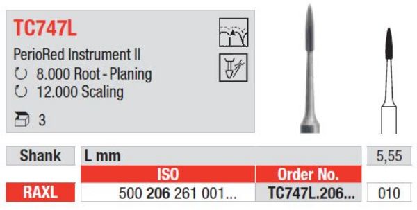 PerioRed metall bor TC747L RAXL 010