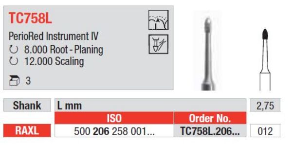 PerioRed metall bor TC758L RAXL 012