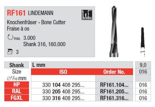 Kirurgisk bor RF161 RAL 016
