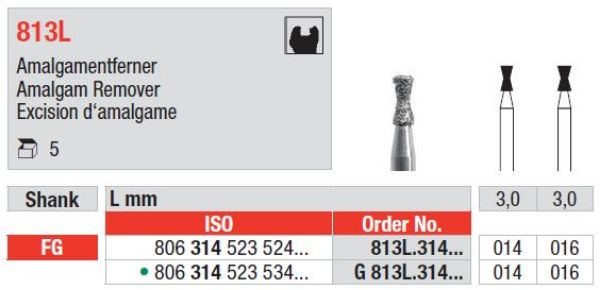 Diamant bor G813L FG 014