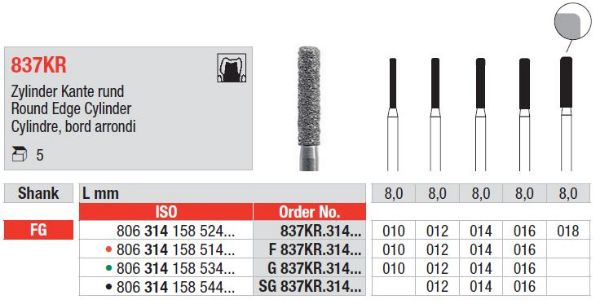Diamant bor 837KR FG 012