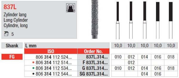 Diamant bor G837L FG 014