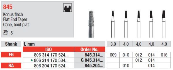 Diamant bor G845 FG 012