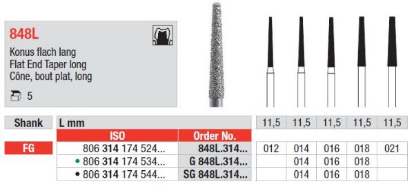 Diamant bor 848L FG 021