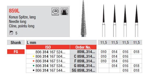 Diamant bor G859L FG 016