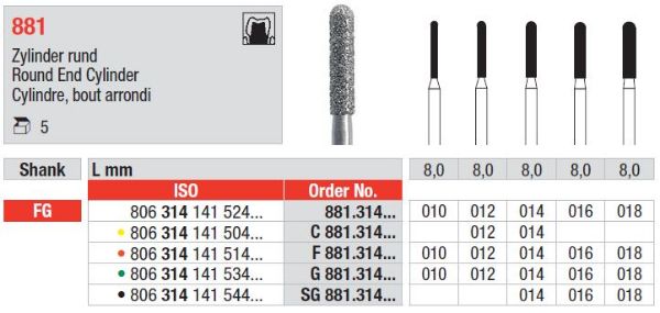 Diamant bor 881 FG 018
