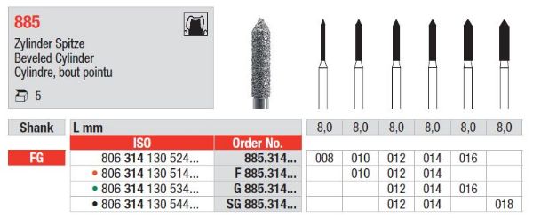 Diamant bor 885 FG 012