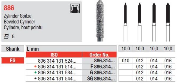 Diamant bor G886 FG 012