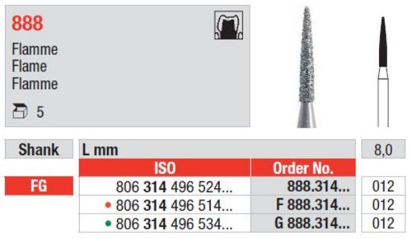 Diamant bor 888 FG 012