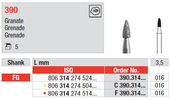 Diamant bor 390 FG 016