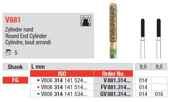 Diacut Diamant bor GV881 FG 016