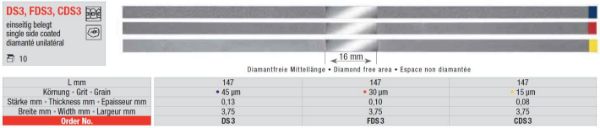 Diamantstrips DS3 3,75mm bred ensidig