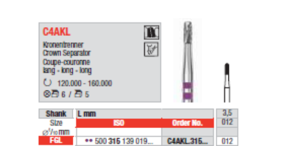 Metallbor C4AKL FGL 012