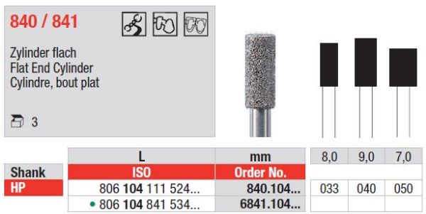 Diamant bor Sylinder 840 HP 033