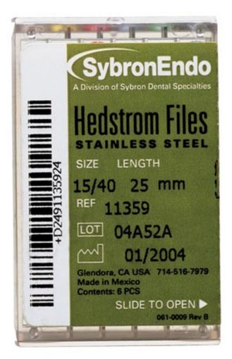 Hedstrøm filer Sybron ass. nr. 45-80 13292, farvekodet plastgrep 30 mm ...