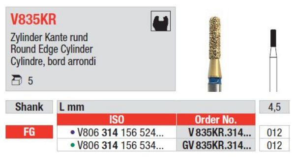 Diacut Diamant bor V835KR FG 012