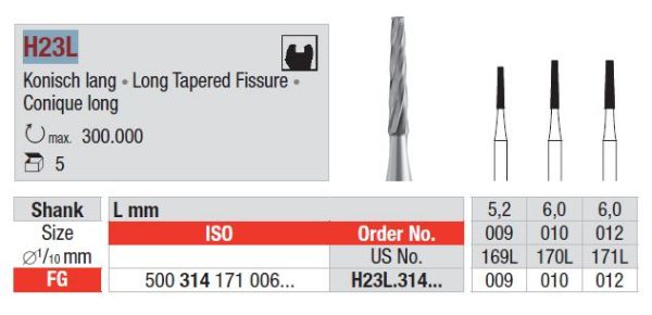 Metallbor H23L FG 010