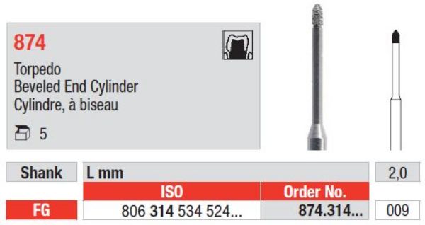 Diamant bor Stamfer 874K FG 010