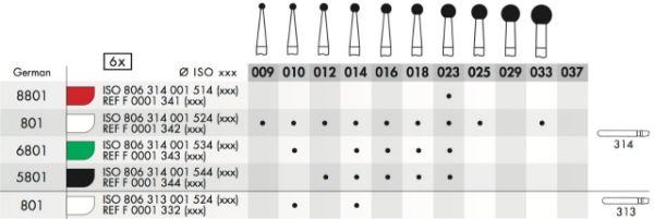 Diamant bor rund Maillefer UF801 FG 016