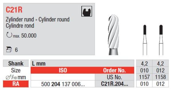 Metallbor C21R RA 010