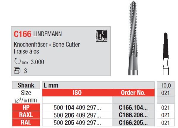 Kirurgisk bor C166 RAL 021