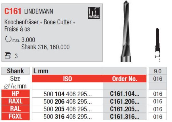 Kirurgisk bor C161 HP 016