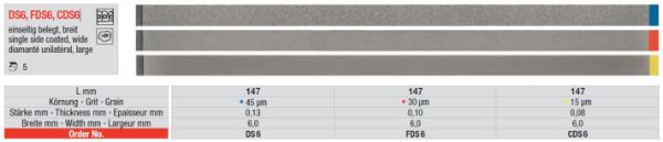Diamantstrips DS6 6mm bred ensidig