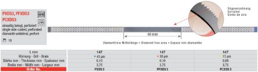 Diamantstrips PFXDS2 2,5mm bred ensidig