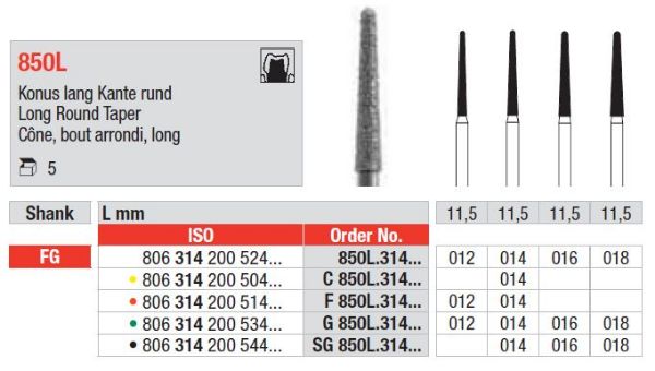 Diamant bor C850L FG 014