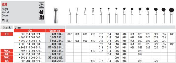 Diamant bor SG801 FGXL 018