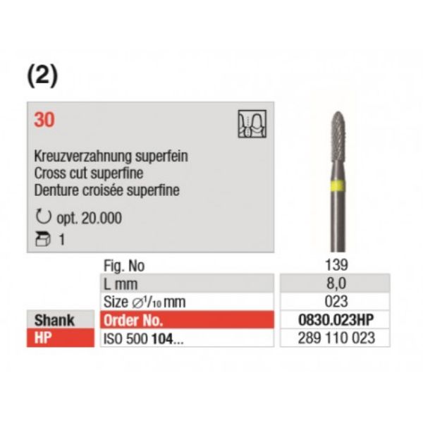 TC Cutter fig 139 Cross Cut Superfine 0830 023HP