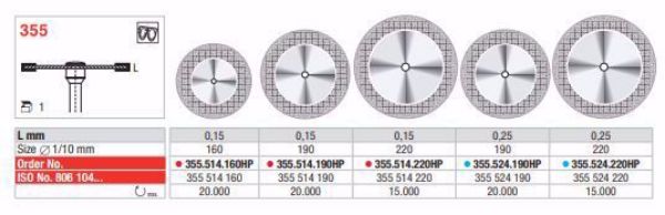 Diamond Discs 355 524 190HP