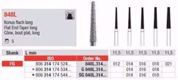 Diamant bor 848L FG 014