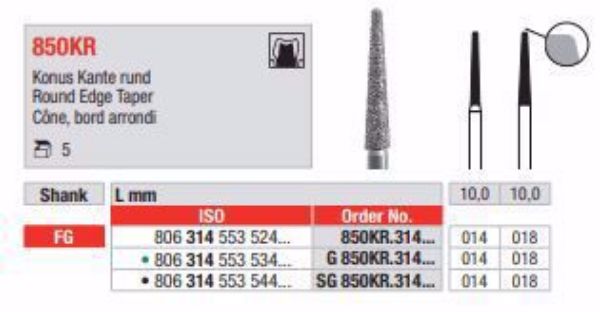Diamant bor G850KR FG 014 