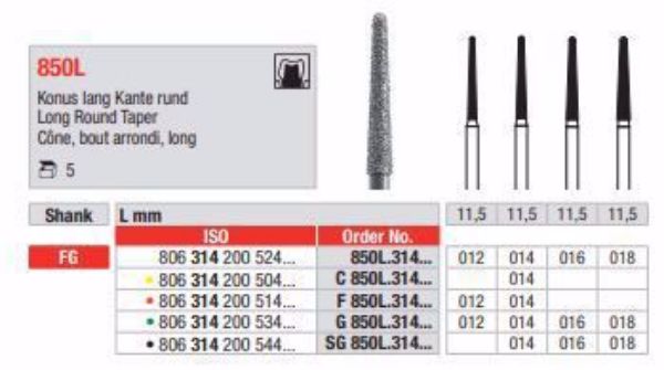 Diamant bor G850L FG 014 