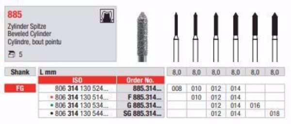 Diamant bor G885 FG 012