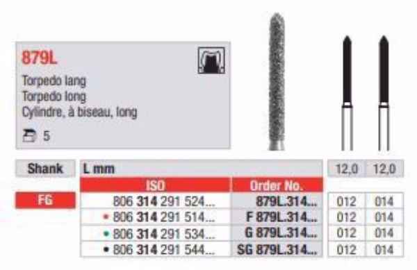 Diamant bor SG879L FG 012 