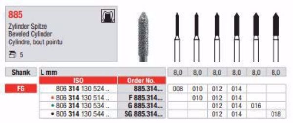 Diamant bor SG885 FG 012