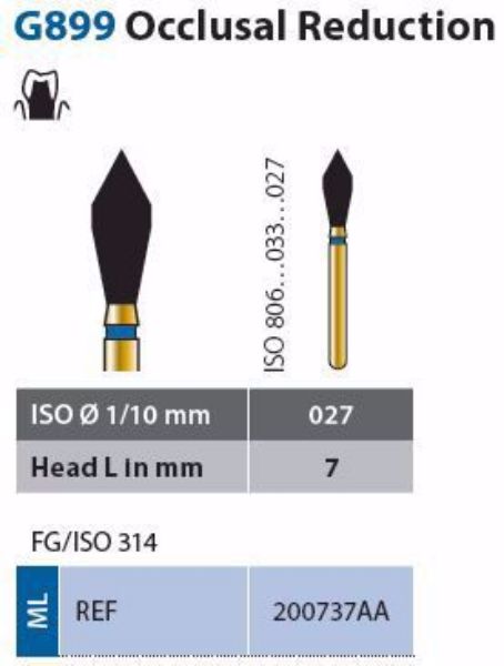 Diatech Diamant Occlusal G899 FG 027 ML 