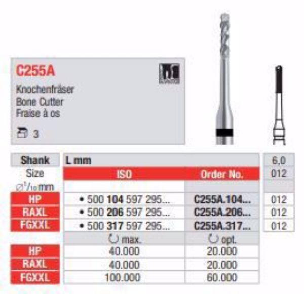 Edenta Bone Cutter C255A.206.012 RAXL 