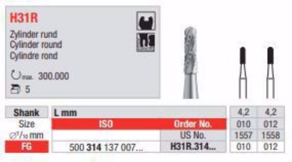 Hardmetall Sylinder H31R FG 012