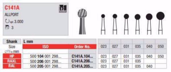 Kirurgisk bor C141A RAXL 027