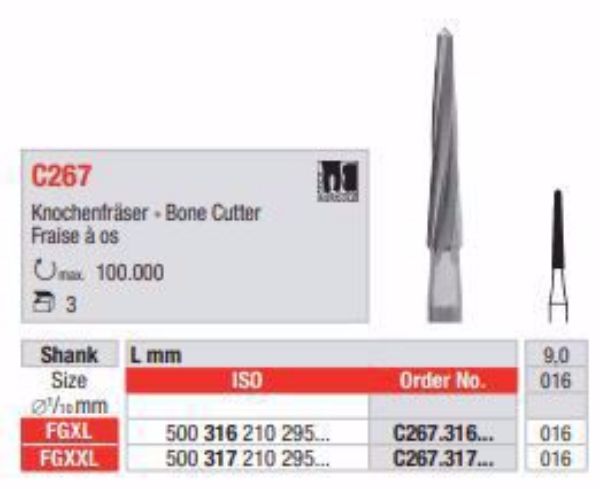 Kirurgisk bor C267 FGXL 016 