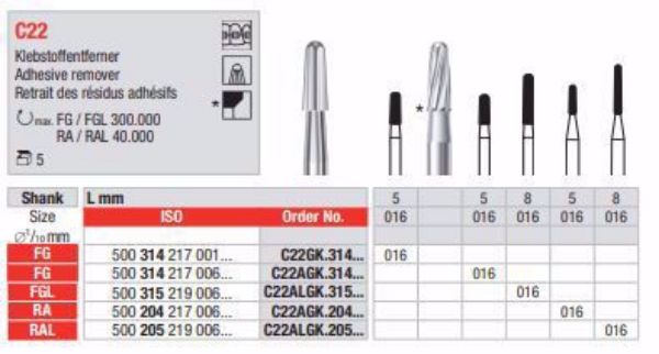 Metallbor C22 ALGK FGL 016
