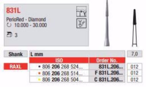 PerioRed Diamant bor 831L RAXL 012