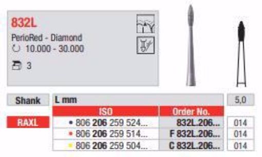 PerioRed Diamant bor 832L RAXL 014 