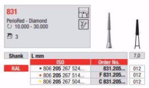 PerioRed Diamant bor C831 RAL 012 