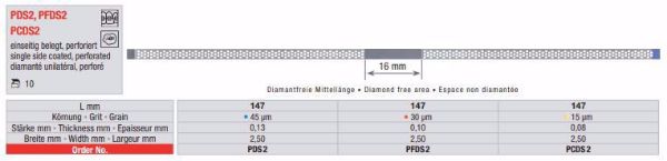 Edenta Diamond strips perforated PDS2